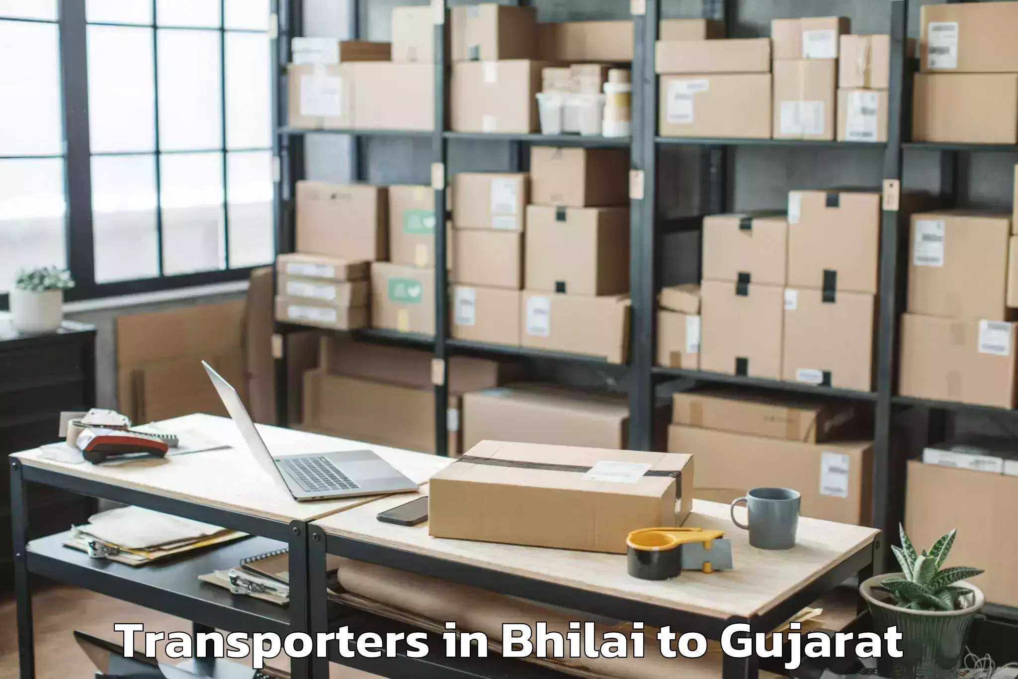 Easy Bhilai to Gussar Transporters Booking